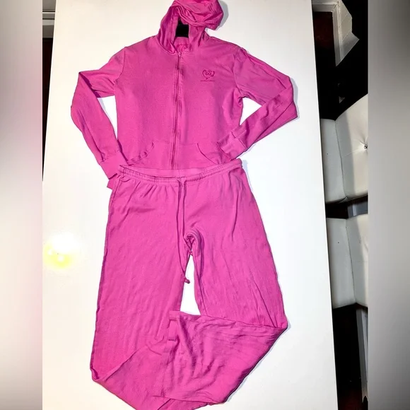 Women's vintage Victoria's Secret Pink Y2K 3-piece tracksuit set